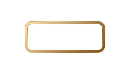 golden rectangular frame with smooth rounded vector image