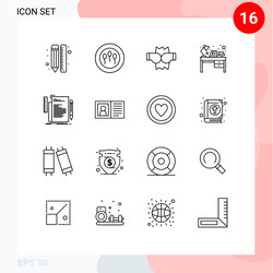 group 16 outlines signs and symbols for coding vector image