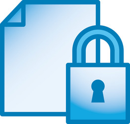 padlock and document paper line gradient style vector image