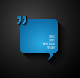 quotation mark frame with flat style and space vector image
