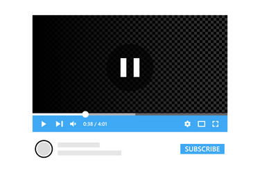 Video player interface with web subscribe design vector