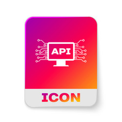 white computer api interface icon isolated vector image