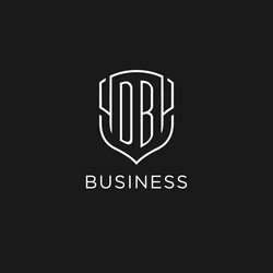 initial db logo monoline shield icon shape vector image