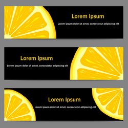 Set of banners with oranges vector