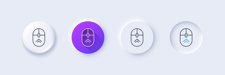 swipe up mouse line icon scrolling arrow sign vector image