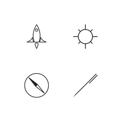 user interface linear icons set simple outline vector image