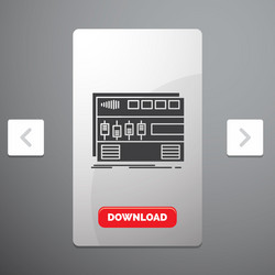 Audio mastering module rackmount sound glyph icon vector