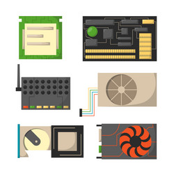 Computer parts network component accessories vector