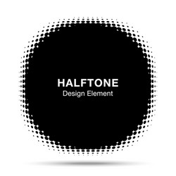 Convex distorted abstract halftone circle frame vector