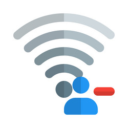 deleting user name from the wireless network vector image