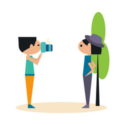 flat with shadow icon and mobile application vector image