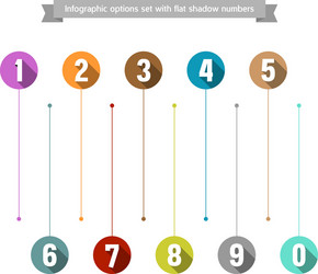 infographic options set with flat shadow numbers vector