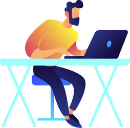 programmer working on laptop vector image