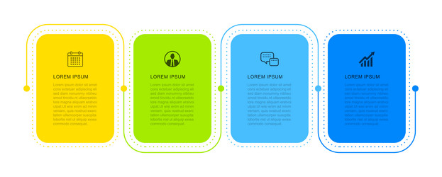 4 data infographics timeline tab paper index vector