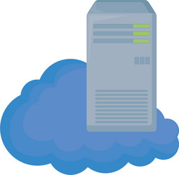 cloud computing with tower server vector image