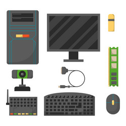 Computer parts network component accessories vector