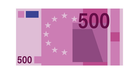 five hundred euro banknote purple paper 500 vector