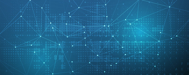 neural network concept connected cells with links vector image
