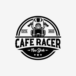 Cafe Racer Circle Badge - New York Vector Image