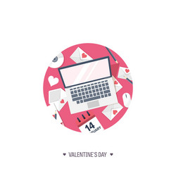 flat background with computer vector image