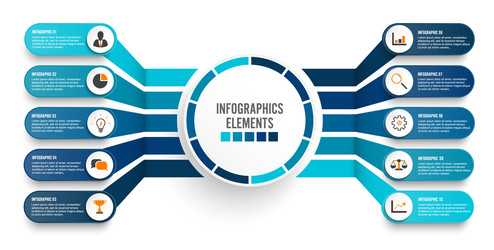 Modern Infographic Template with 3D Paper Labels vector image