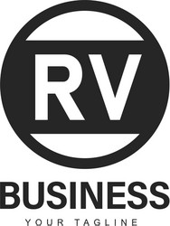 rv initial a logo design with abstract style vector image