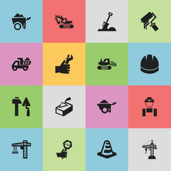 set of 16 editable structure icons includes vector image