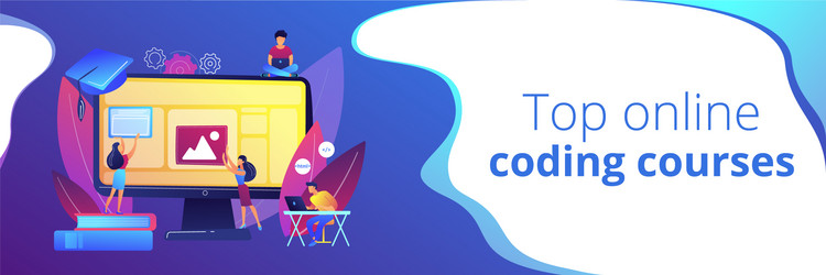 Web development courses concept banner header Vector Image