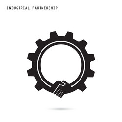 Creative handshake sign and industrial idea vector