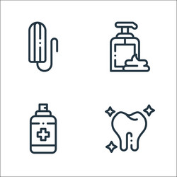 hygiene routine line icons linear set quality vector