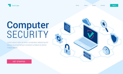 landing page computer security vector image