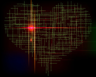 matrix heart-abstract background with green vector image