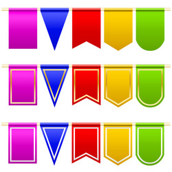 Set festival flags of different colors and shapes vector