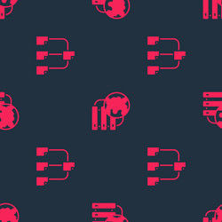 set folder tree and network cloud connection vector image