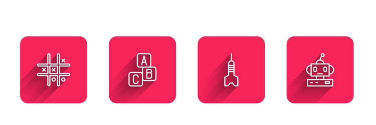 set line tic tac toe game abc blocks dart arrow vector image