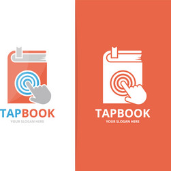 book and click logo combination novel vector