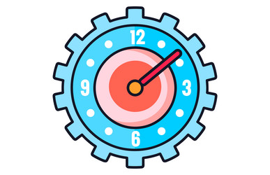 clock icon in flat style timer on color background vector image