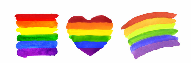 Colorful Watercolor Rainbow Flag Vector Image