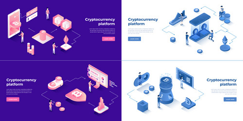 cryptocurrency exchange and blockchain 3d vector image