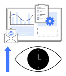 data analysis with charts checklist email vector image