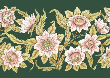 decorative flowers and leaves in art nouveau style Vector Image