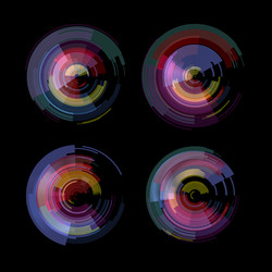 glitch elements set digital pixel noise color vector image