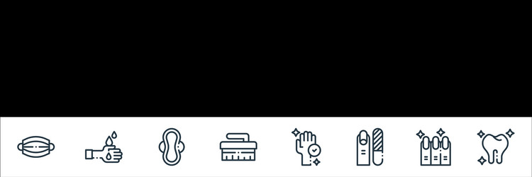 hygiene routine line icons linear set quality vector image
