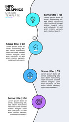infographic template vertical line with 4 circles vector image