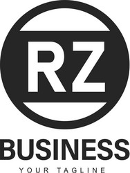 rz initial a logo design with abstract style vector image