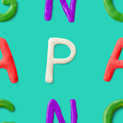 Seamless pattern with alphabet handmade modeling vector