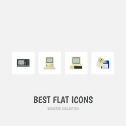 flat icon laptop set of computer mouse computing vector image