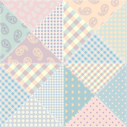 Patchwork pattern seamless quilting design vector