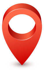 Realistic map pin red location pointer vector