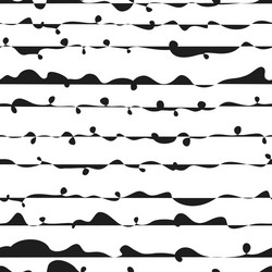 Seamless pattern with abstract wavy lines hand vector